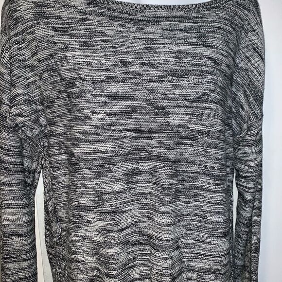 LOFT Black & White Space Dye Knit Sweater-Medium - Picture 2 of 6